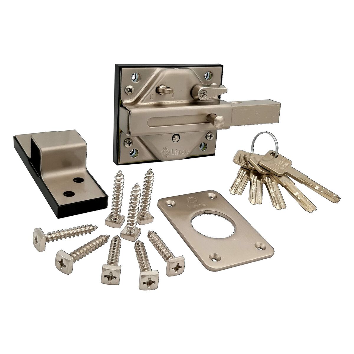 Cerrojo de seguridad Lince 7930r-97930rcm Mate Cromado 3 S7919475_2