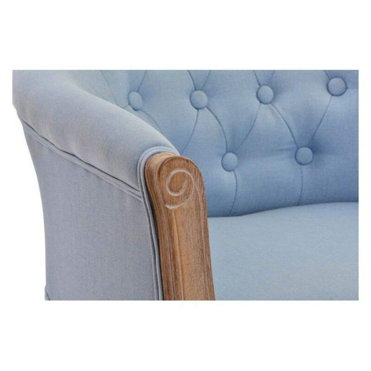 Banqueta DKD Home Decor Azul Poliéster Madera Madera de caucho 58 x 56 x 69 cm 2 S3010338_1