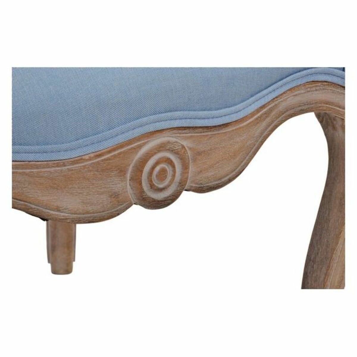 Banqueta DKD Home Decor Azul Poliéster Madera Madera de caucho 58 x 56 x 69 cm 3 S3010338_2