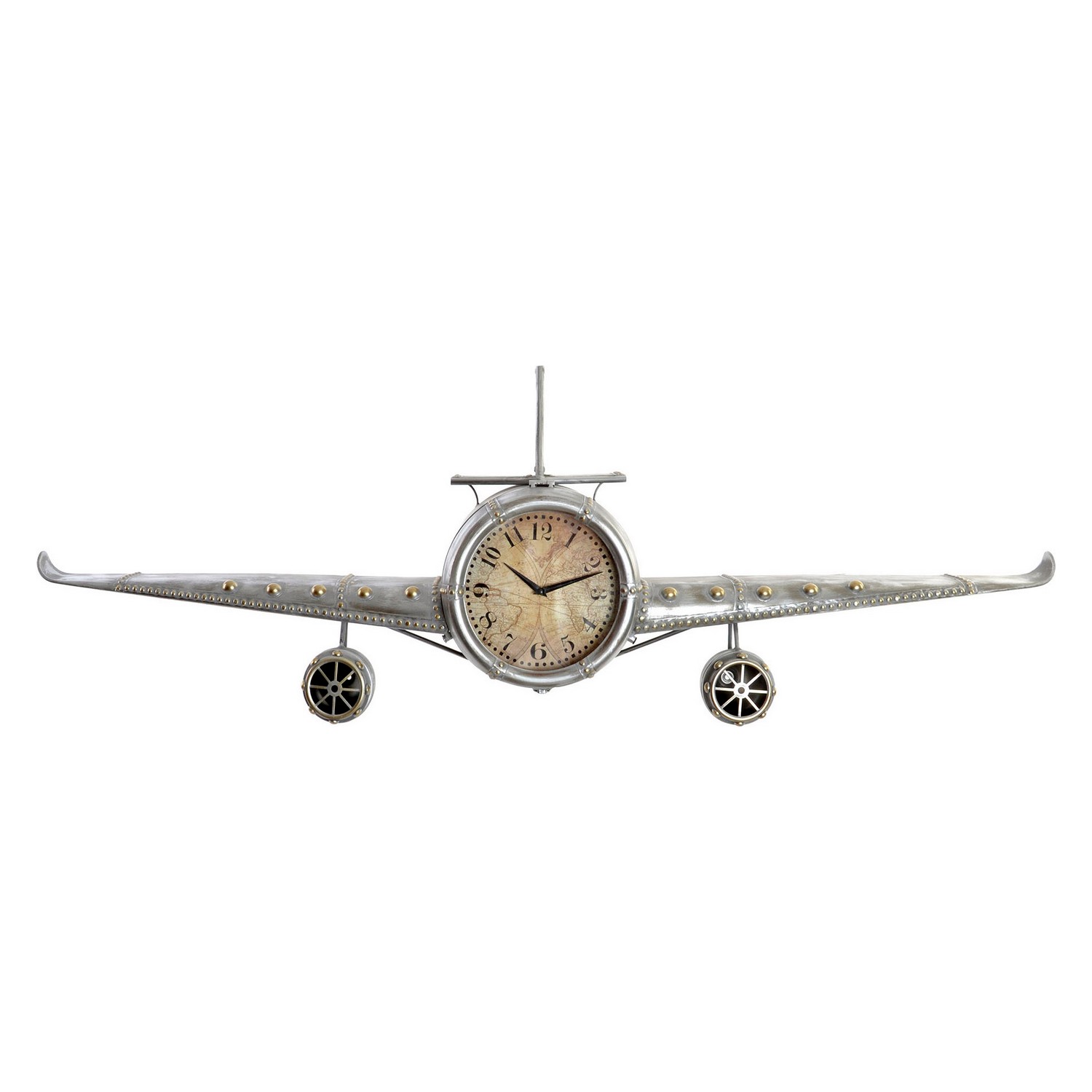 Reloj de Pared DKD Home Decor Avión Metal Cristal (141 x 20 x 46.5 cm) 1 S3016571_0