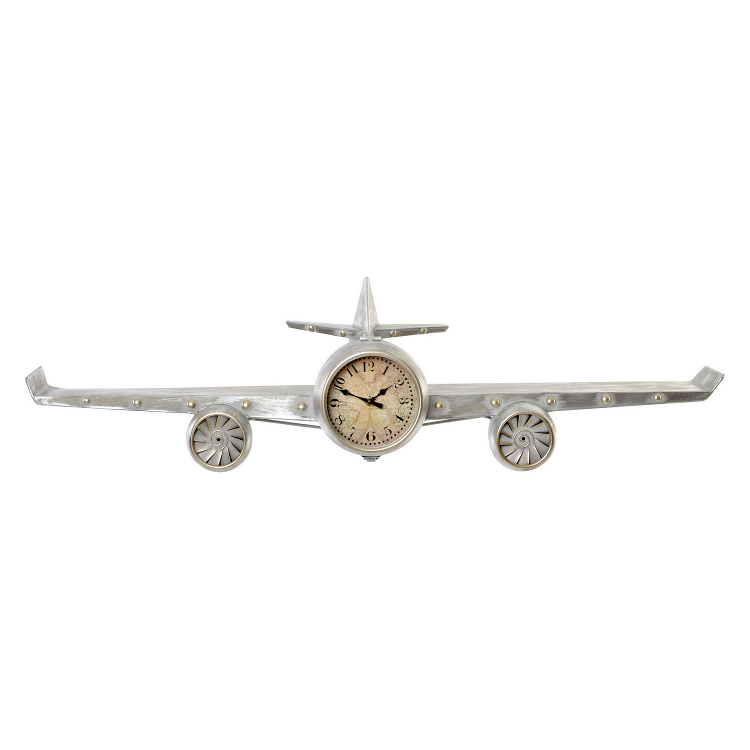 Reloj de Pared DKD Home Decor Avión Metal Madera MDF (101 x 22 x 26 cm) 2 S3016573_1
