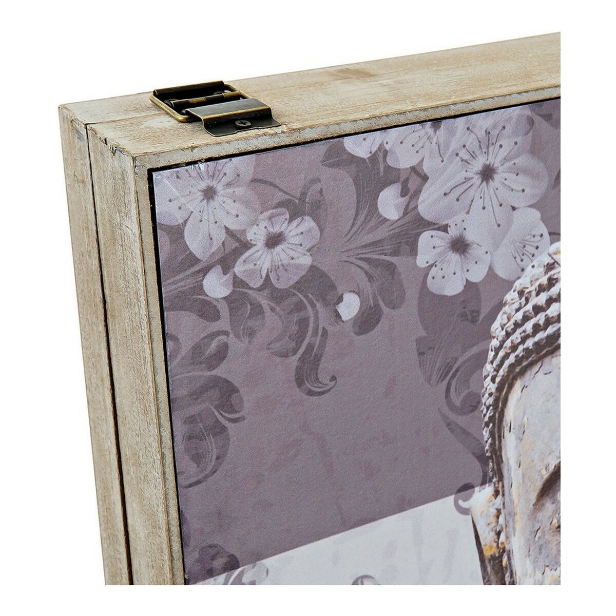 Caja Decorativa DKD Home Decor Gris Madera MDF Buda Contador (2 Unidades) 2 S3014119_1
