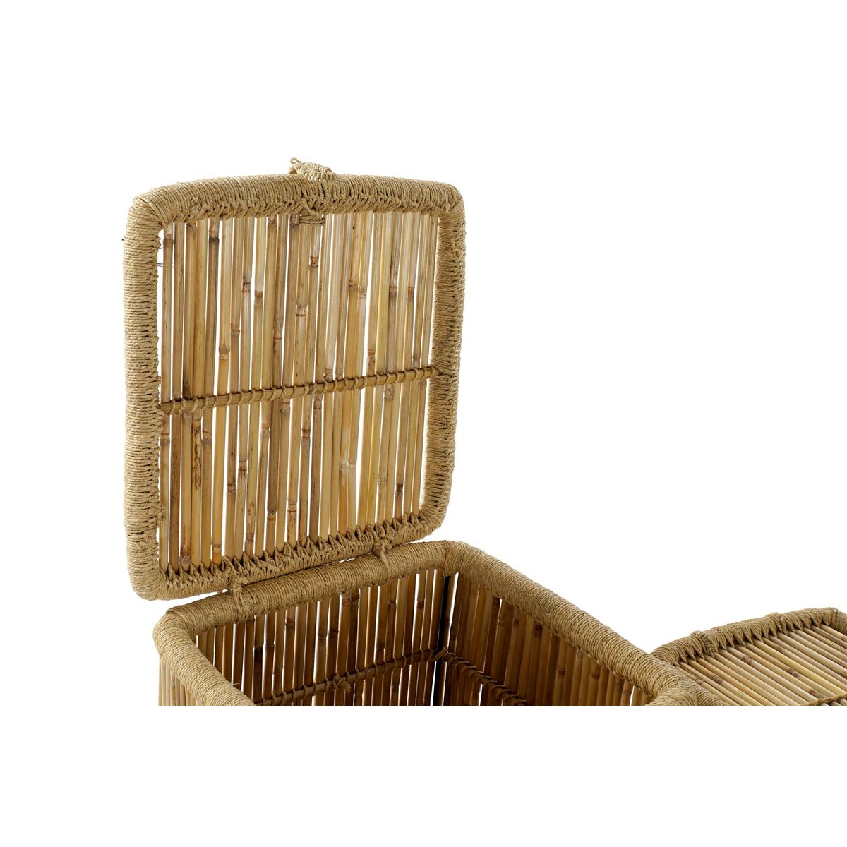 Juego de Cestos DKD Home Decor Natural Bambú Cuerda (2 Piezas) 3 S3032586_2