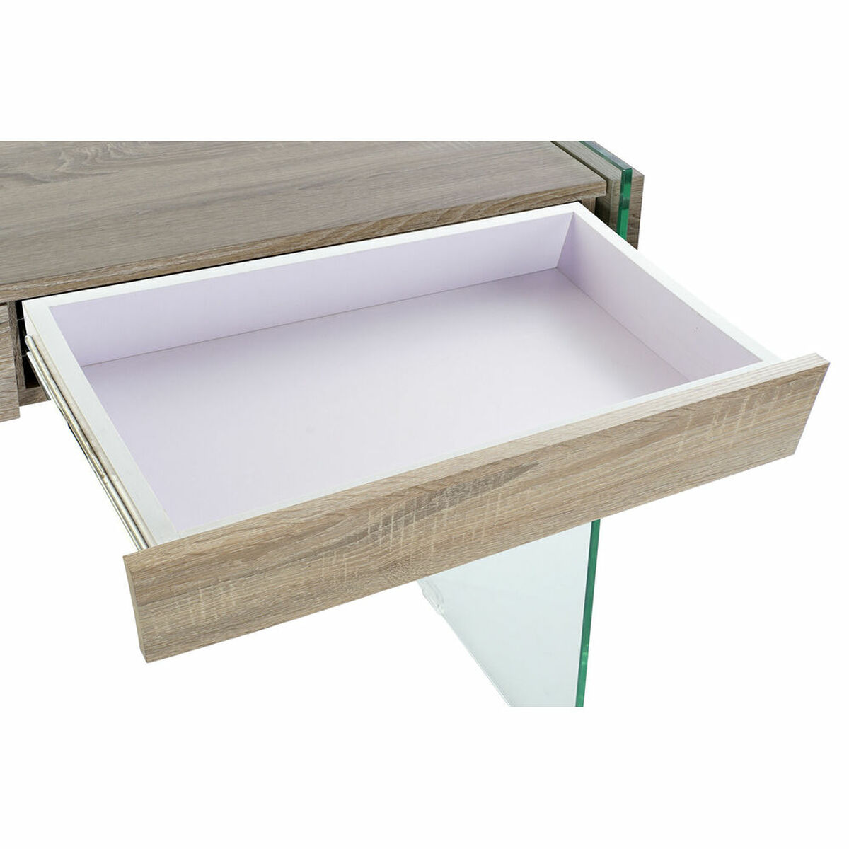 Mesa auxiliar DKD Home Decor Transparente Natural Madera Cristal Madera MDF 120 x 40 x 76 cm 2 S3022635_1