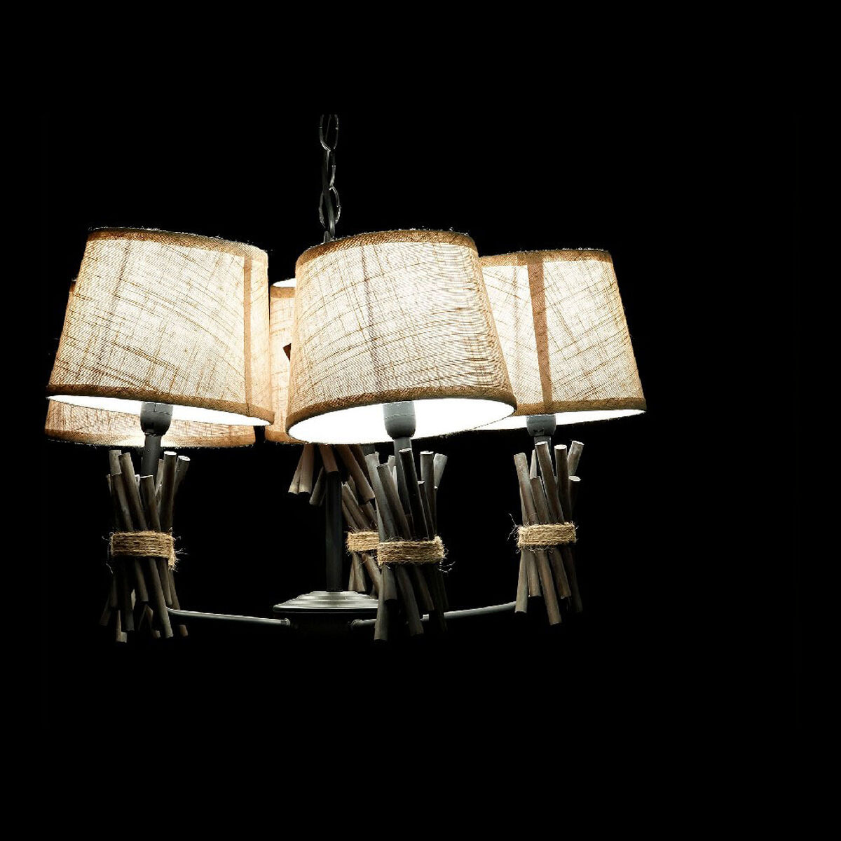 Lámpara de Techo DKD Home Decor Poliéster Metal (55 x 55 x 100 cm) 4 S3014543_3