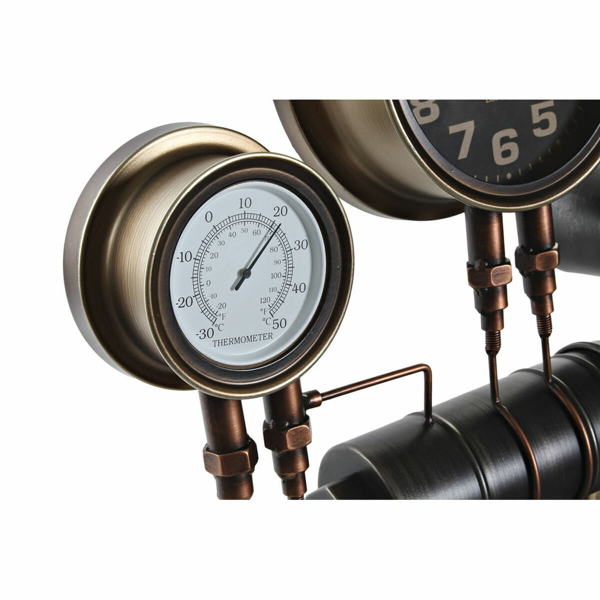 Reloj de Pared DKD Home Decor Negro Rojo Hierro Dorado (2 pcs) (46 x 13 x 58 cm) 2 S3026622_1