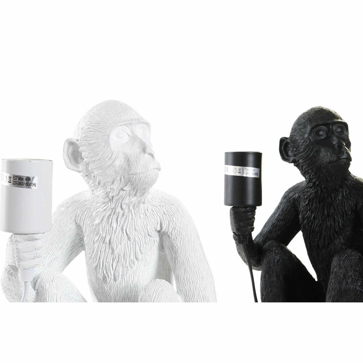 Lámpara de mesa DKD Home Decor 33 x 32 x 31 cm Negro Blanco Resina 220 V 50 W (2 Unidades) 3 S3020778_2