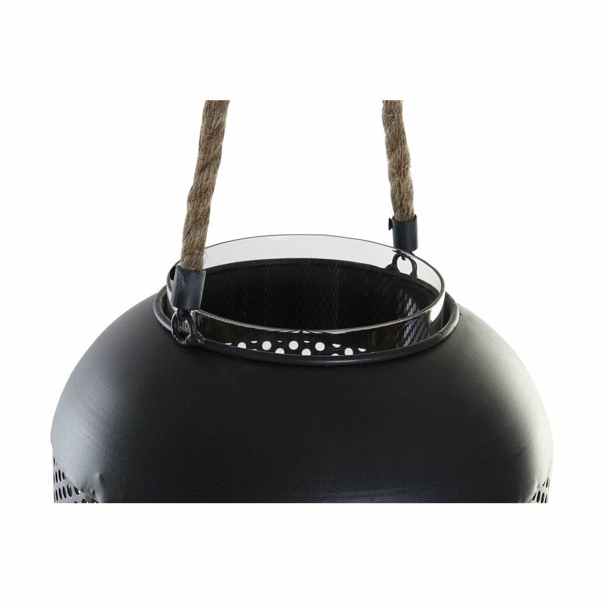 Farol DKD Home Decor Marrón Negro Metal Cristal Cuerda Loft 22 x 22 x 43 cm 4 S3026342_3