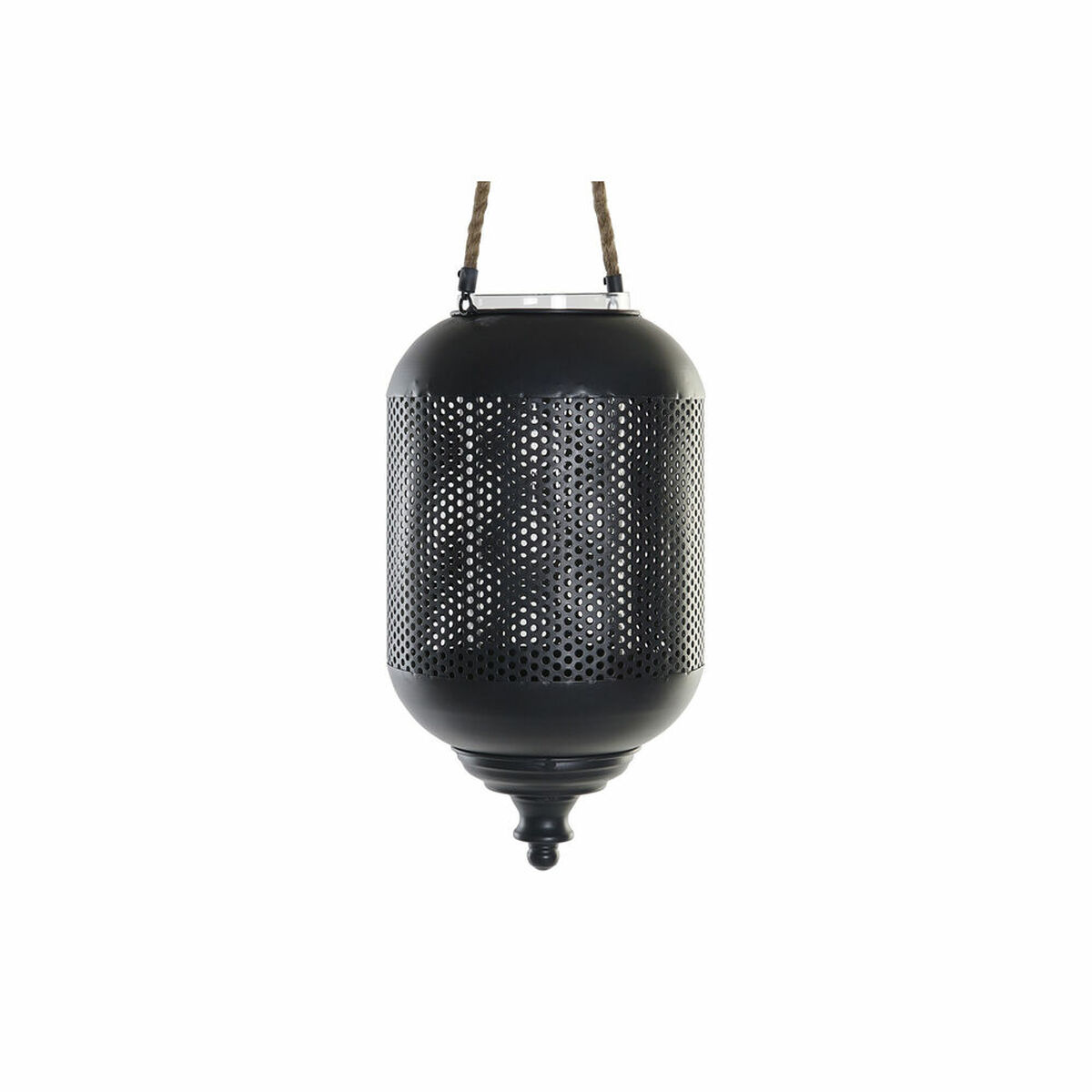Farol DKD Home Decor Marrón Negro Metal Cristal Cuerda Loft 22 x 22 x 43 cm 1 S3026342_0