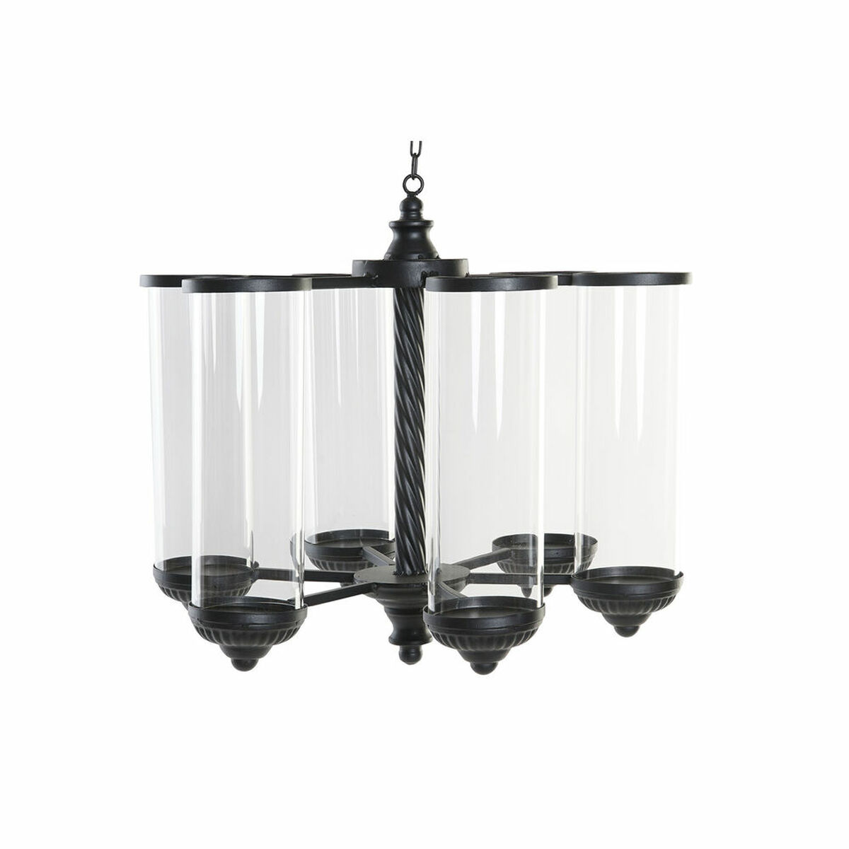 Portavelas DKD Home Decor Negro Metal Cristal 53 x 53 x 52 cm 1 S3026343_0