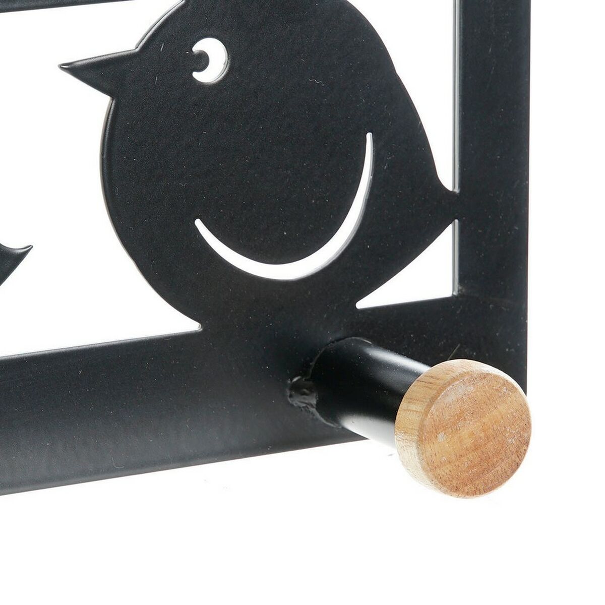 Perchero para Puertas DKD Home Decor 8424001835553 Pájaros Blanco Negro Metal Madera MDF 28,5 x 9,5 x 16 cm (2 Unidades) 3 S3016417_2
