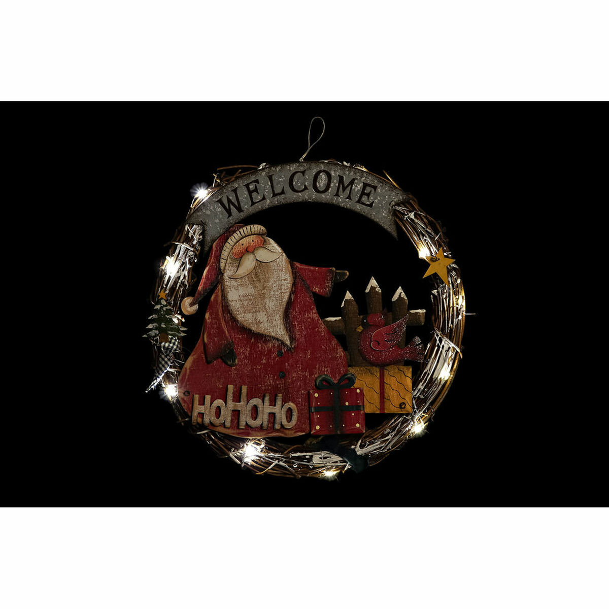 Adorno Navideño DKD Home Decor Madera Cuerda Papá Noel (2 pcs) (31 x 4 x 30 cm) 2 S3025054_1