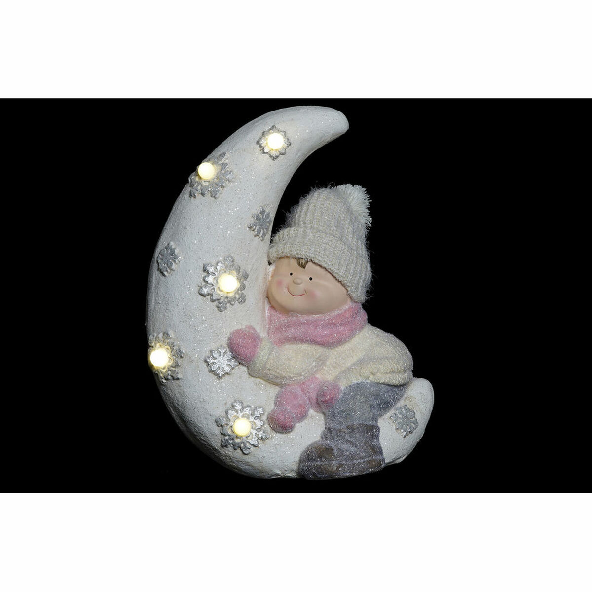 Figura Decorativa DKD Home Decor Blanco Rosa Luna 31 x 20 x 43 cm (2 Unidades) 2 S3025135_1