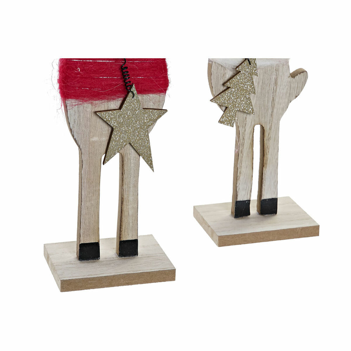 Adorno Navideño DKD Home Decor Poliéster Madera (2 pcs) (9 x 6 x 39 cm) 3 S3025172_2