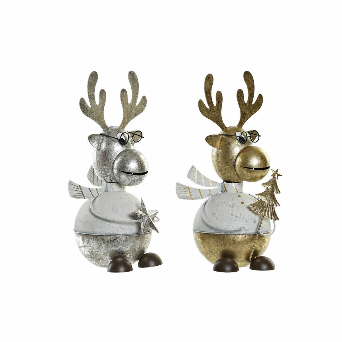 Adorno Navideño DKD Home Decor Metal Reno (14 x 13 x 27 cm) (2 pcs) 1 S3025204_0