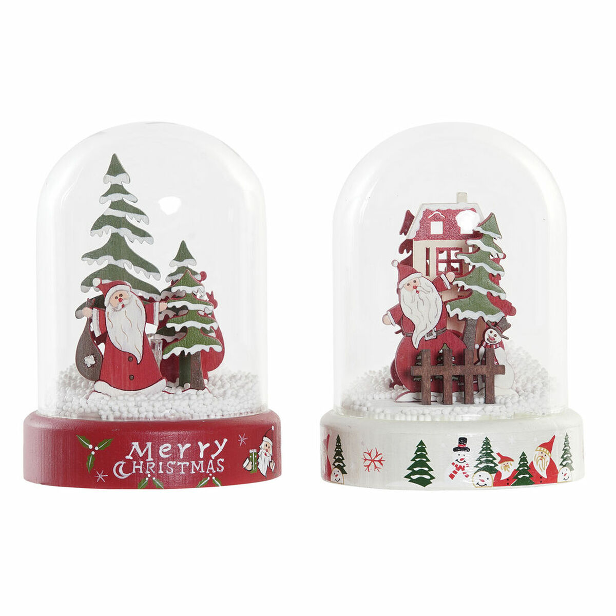 Adorno Navideño DKD Home Decor Resina Cristal Papá Noel (2 pcs) (9 x 9 x 11 cm) 1 S3025265_0