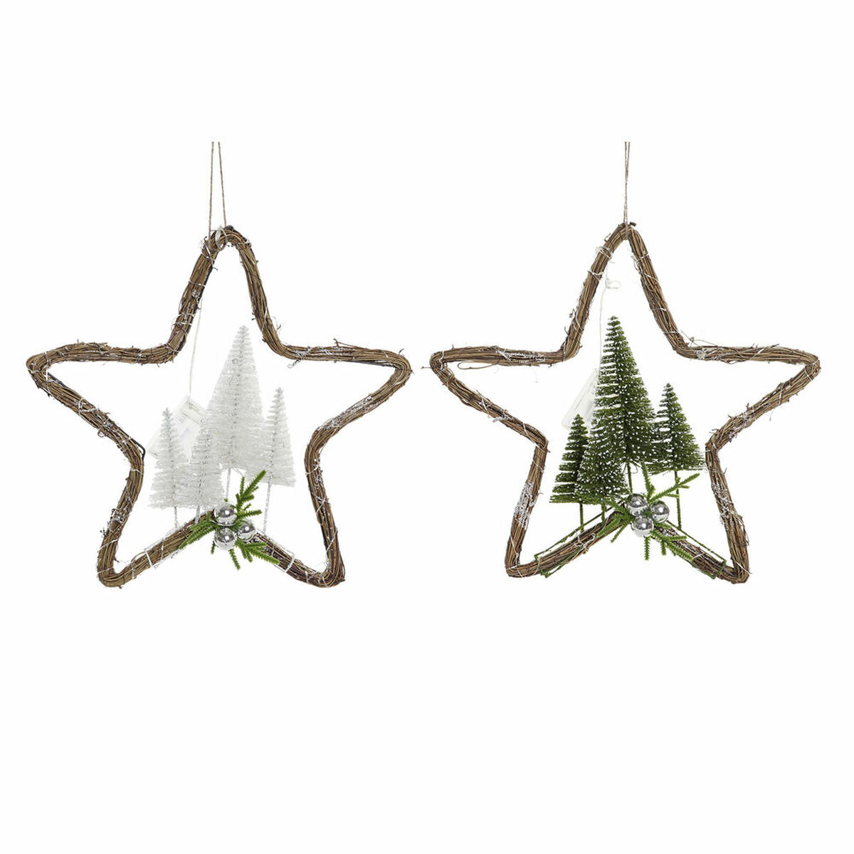 Adorno Navideño DKD Home Decor Ratán (2 pcs) (43 x 10 x 43 cm) 1 S3025384_0