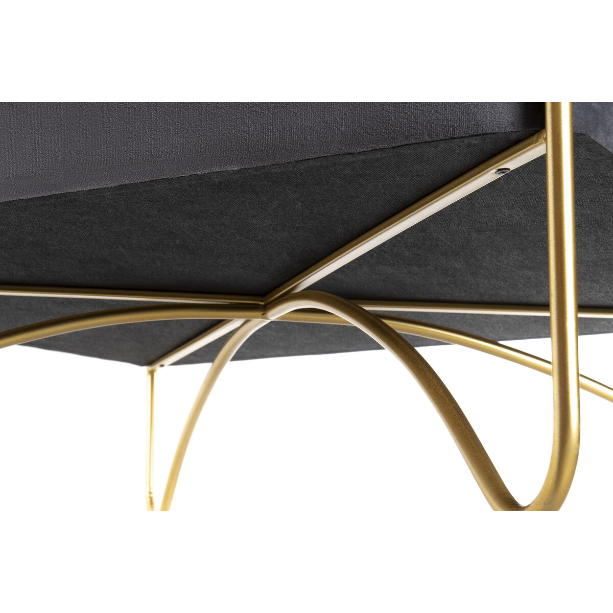 Banqueta DKD Home Decor Espuma Gris Dorado Metal Poliéster Terciopelo Madera MDF (80 x 80 x 47 cm) 5 S3023306_4