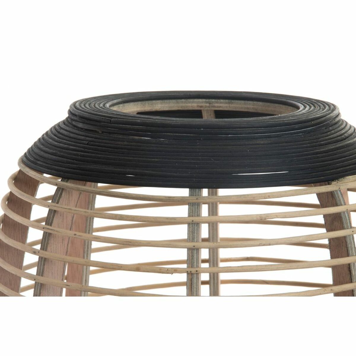 Portavelas DKD Home Decor Marrón Negro Natural Metal Bambú Cristal 32 x 32 x 43 cm 2 S3026349_1