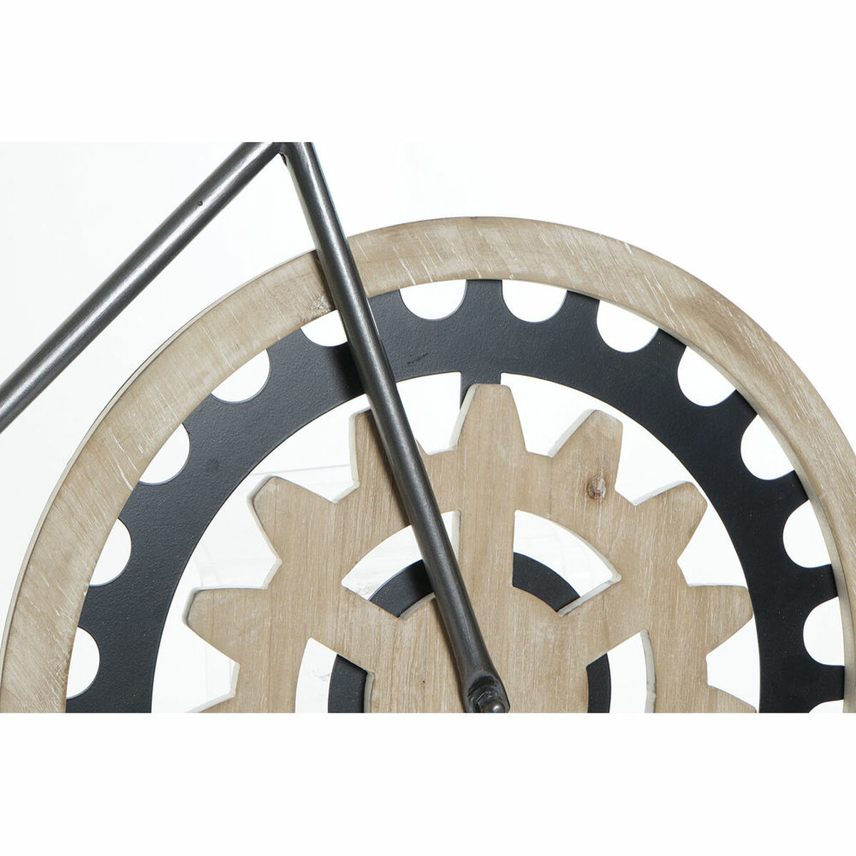 Reloj de Pared DKD Home Decor 108 x 6,4 x 63,5 cm Natural Negro Bicicleta Metal Madera MDF 3 S3026672_2