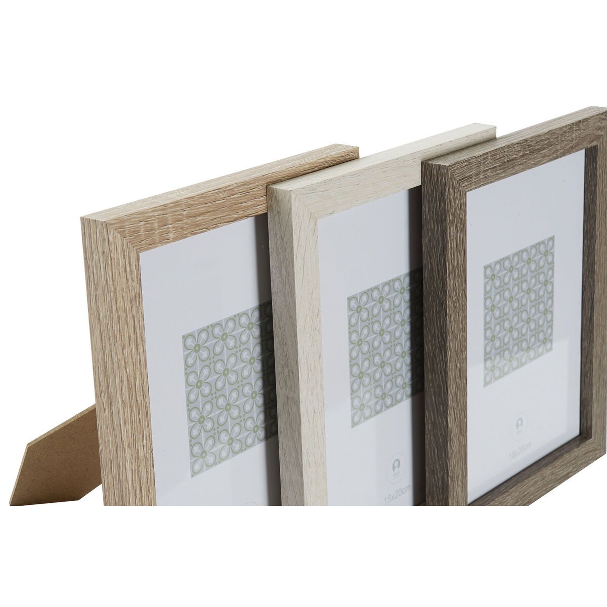 Marco de Fotos DKD Home Decor Natural Beige Madera Marrón oscuro Boho (18 x 2 x 23 cm) (3 Unidades) 2 S3024187_1