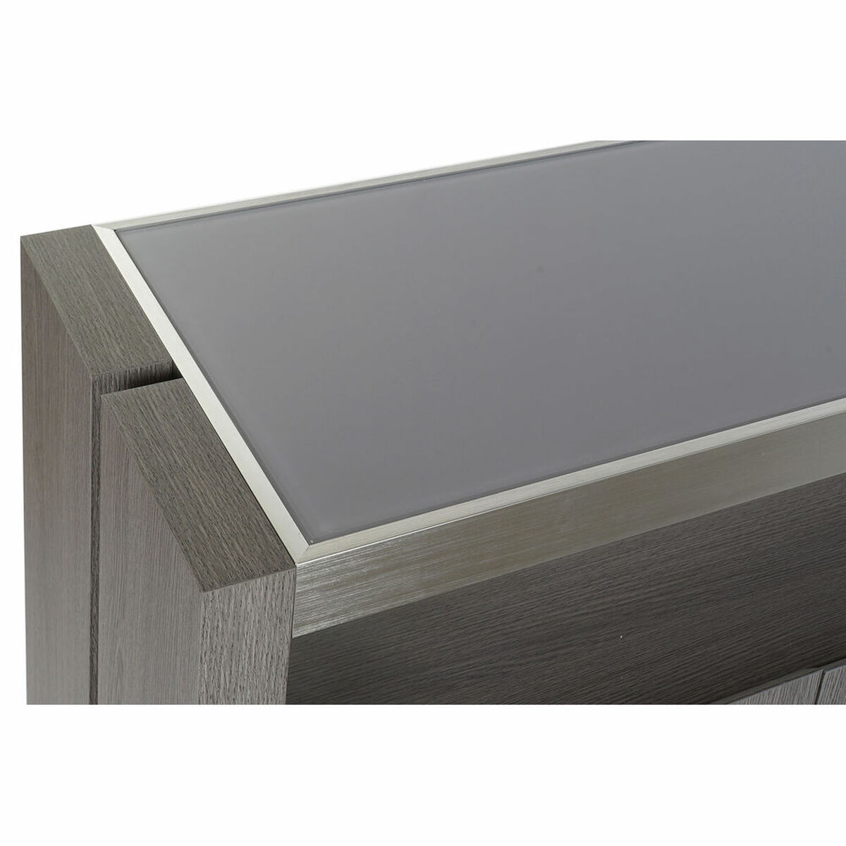 Aparador DKD Home Decor Gris Aluminio Cristal Roble Cristal Templado 165 x 39 x 76 cm 2 S3033037_1