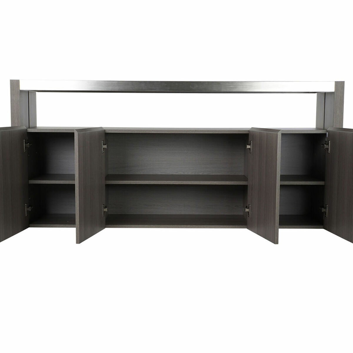Aparador DKD Home Decor Gris Aluminio Cristal Roble Cristal Templado 165 x 39 x 76 cm 4 S3033037_3