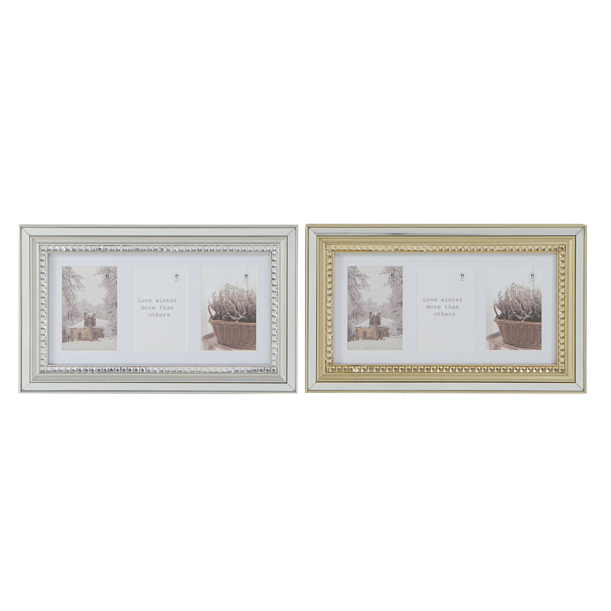 Marco de Fotos DKD Home Decor Luxury Dorado Plateado Cristal Poliestireno Tradicional 46,5 x 2 x 28,5 cm (2 Unidades) 1 S3034756_0