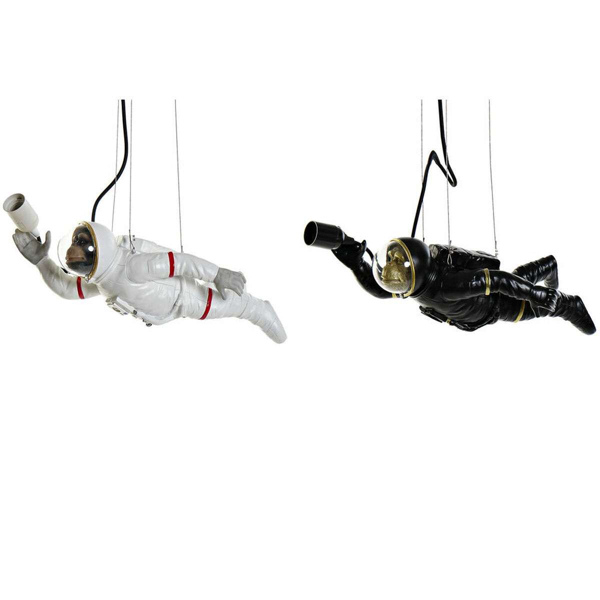 Lámpara de Techo DKD Home Decor Negro Blanco Resina 220 V 50 W (46 x 14.5 x 20 cm) (2 pcs) 1 S3020997_0