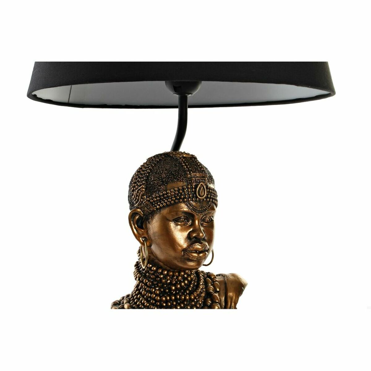 Lámpara de mesa DKD Home Decor Negro Dorado Poliéster Resina Africana (31 x 31 x 58 cm) 3 S3021003_2