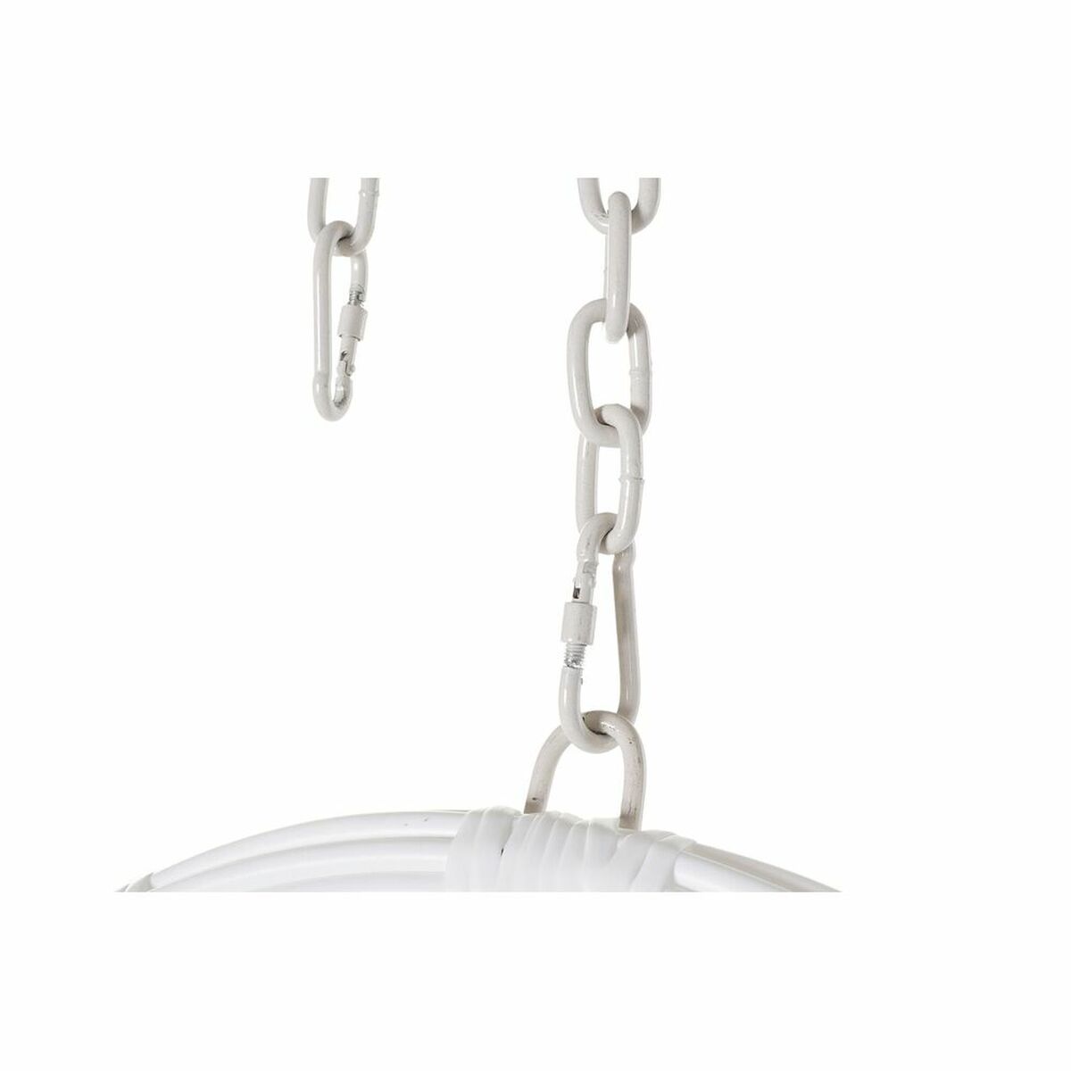 Sillón de jardín colgante DKD Home Decor 90 x 70 x 110 cm Gris Metal ratán sintético Blanco 4 S3033146_3