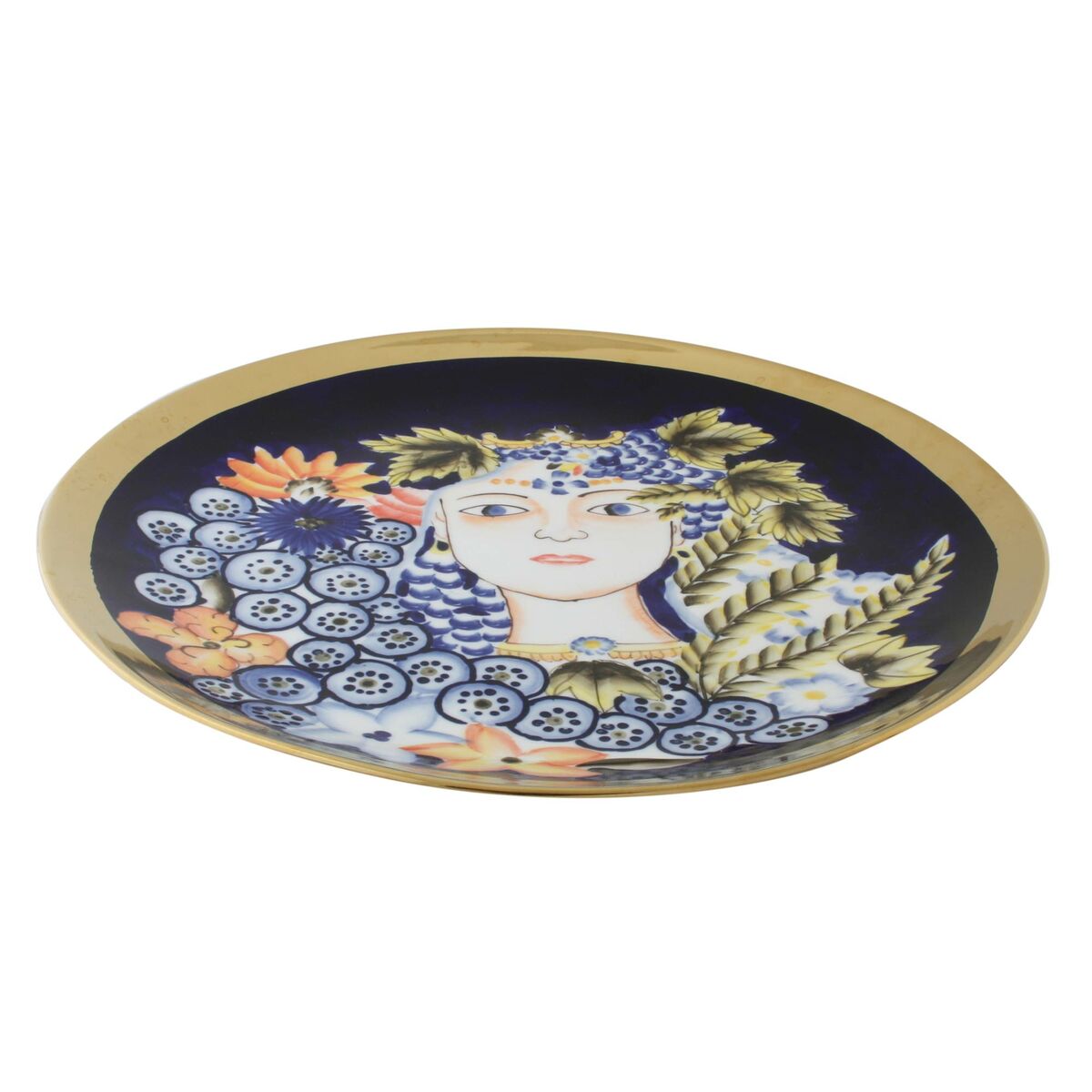 Centro de Mesa DKD Home Decor Azul Multicolor Porcelana 42 x 42 x 4 cm 2 S3020486_1