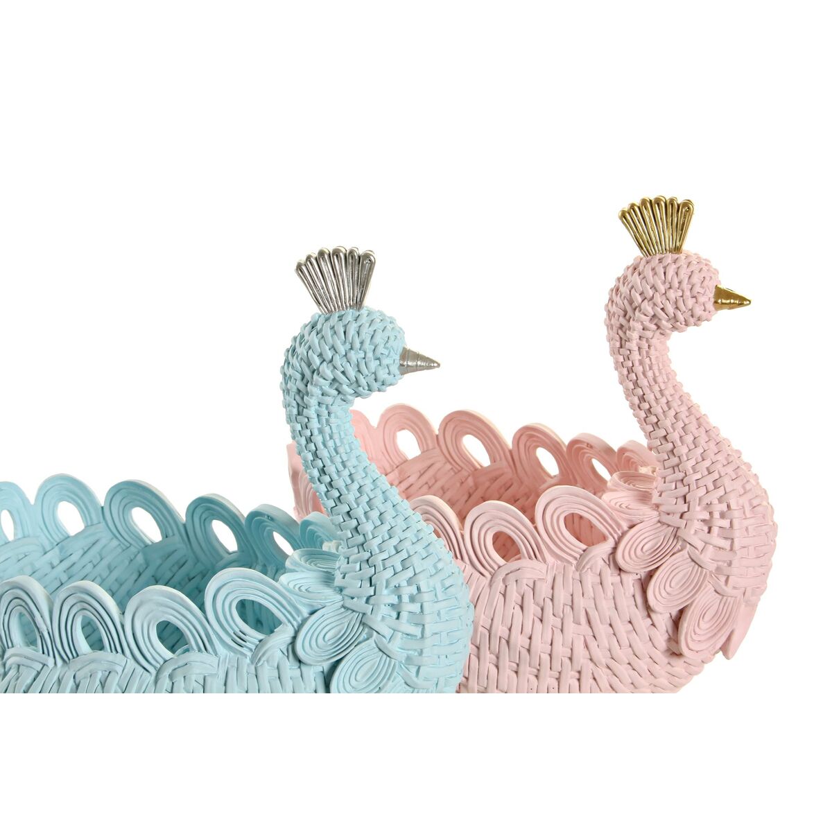 Vaciabolsillos DKD Home Decor Resina Aluminio Romántico 23 x 14,3 x 23 cm (2 Unidades) 1 S3017395_0