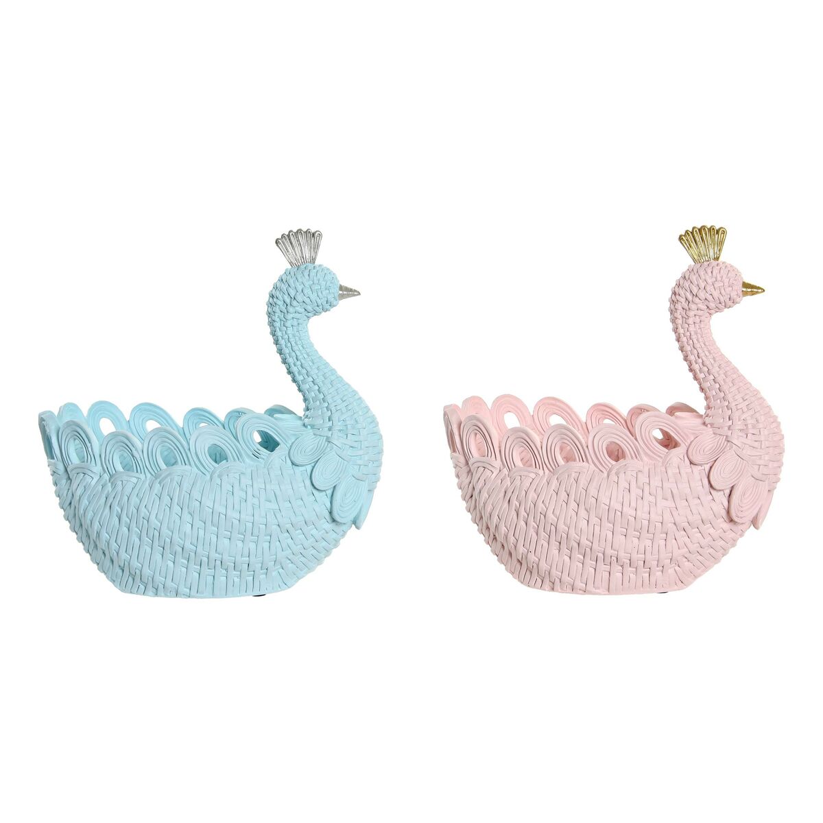 Vaciabolsillos DKD Home Decor Resina Aluminio Romántico 23 x 14,3 x 23 cm (2 Unidades) 3 S3017395_2