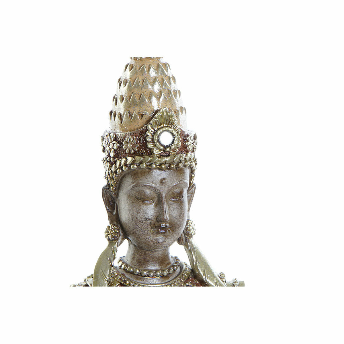 Figura Decorativa DKD Home Decor Dorado Marrón Buda Resina (13 x 7 x 27 cm) 2 S3019748_1