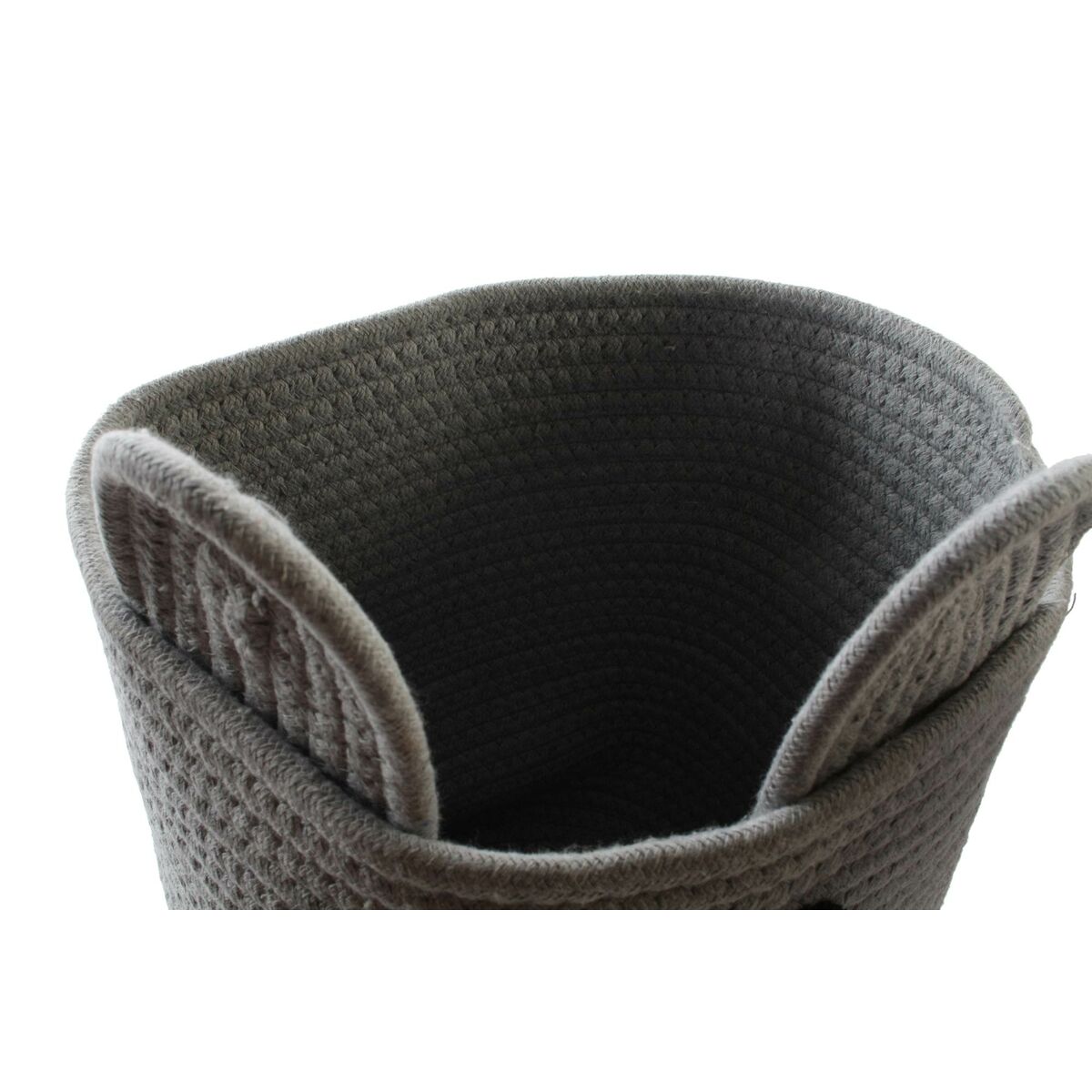 Cesta Decorativa DKD Home Decor Blanco Gris Infantil Oso 25 x 25 x 37 cm (2 Unidades) 4 S3028763_3