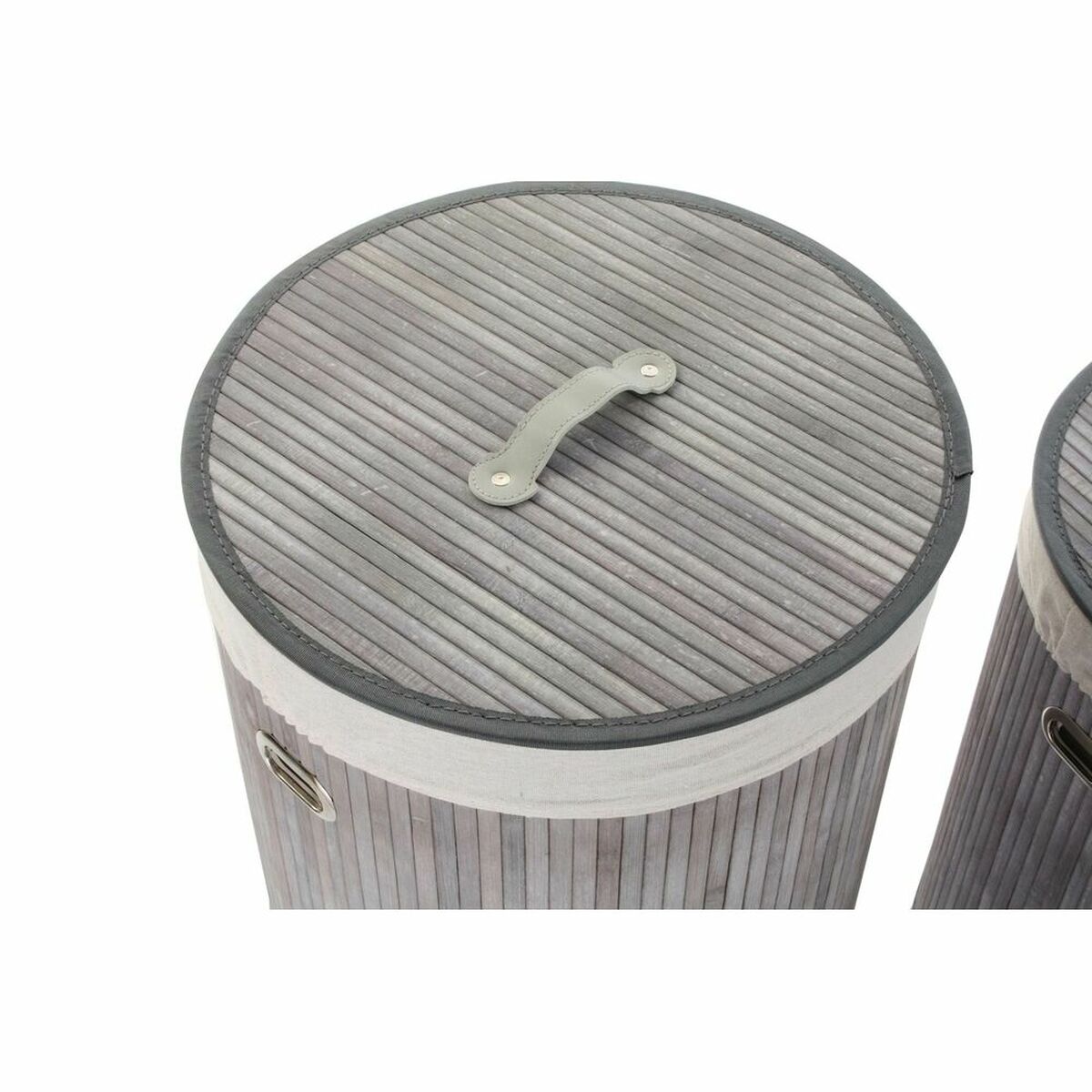 Juego de Cestos DKD Home Decor Beige Gris Bambú 38 x 38 x 60 cm 3 Piezas 2 S3028781_1