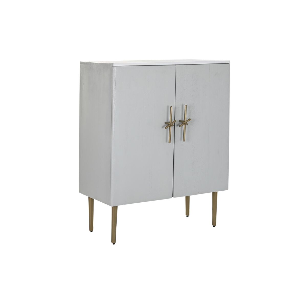 Armario DKD Home Decor Blanco Dorado Hierro Madera de mango 85 x 45 x 110 cm BAR 1 S3033395_0