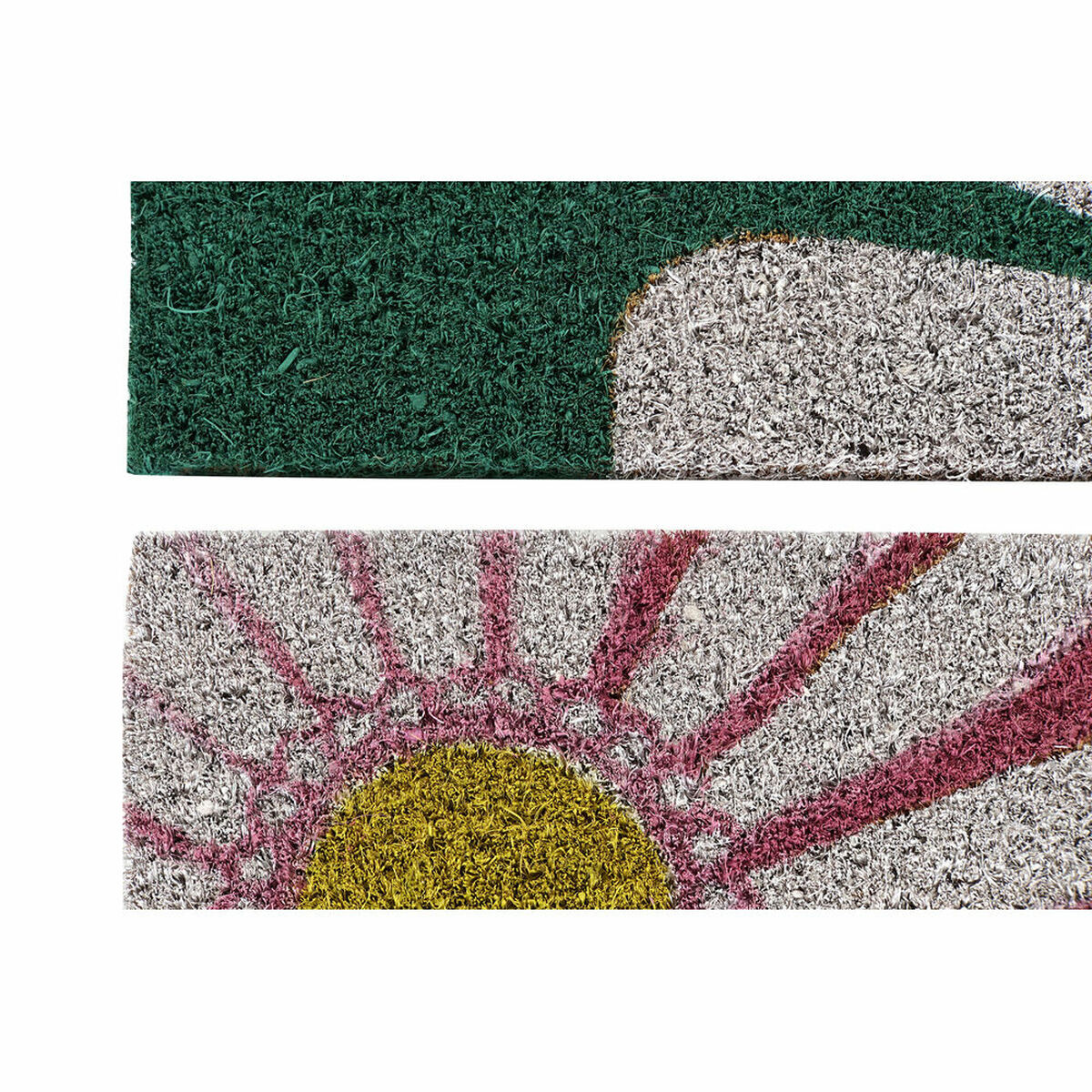 Felpudo DKD Home Decor Rosa Goma Menta Blanco Amarillo 2 Unidades Fibra de coco (60 x 40 x 0,5 cm) 2 S3030281_1