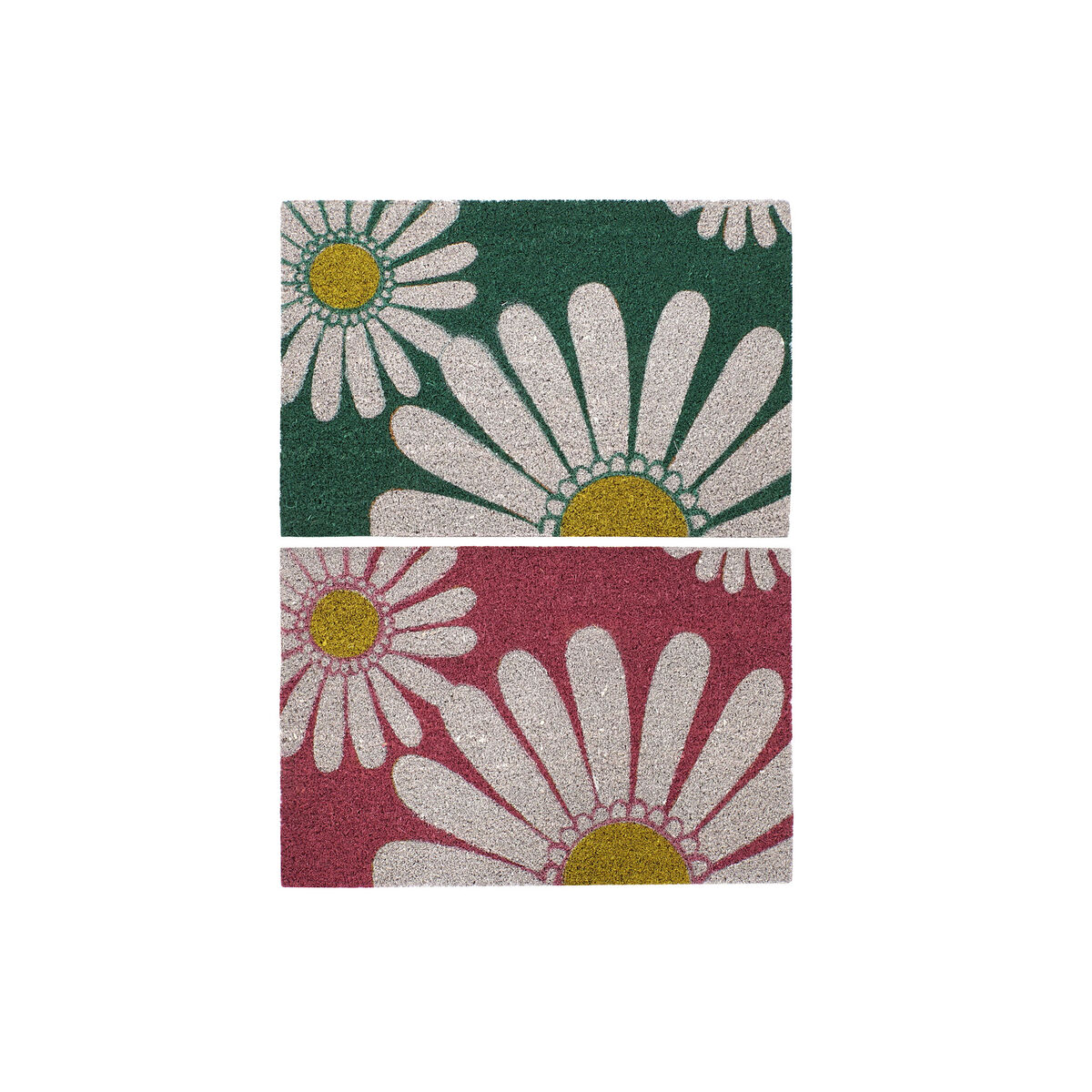 Felpudo DKD Home Decor Rosa Goma Menta Blanco Amarillo 2 Unidades Fibra de coco (60 x 40 x 0,5 cm) 1 S3030281_0