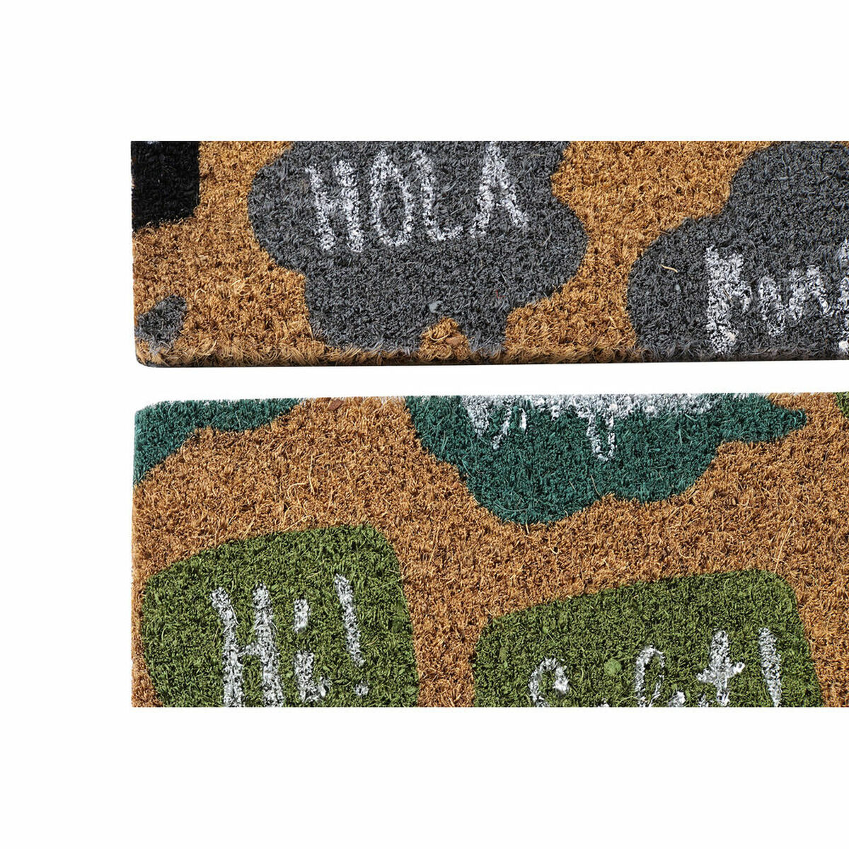Felpudo DKD Home Decor Negro Gris Marrón Goma Menta 2 Unidades Fibra de coco (60 x 40 x 1,5 cm) 2 S3030285_1