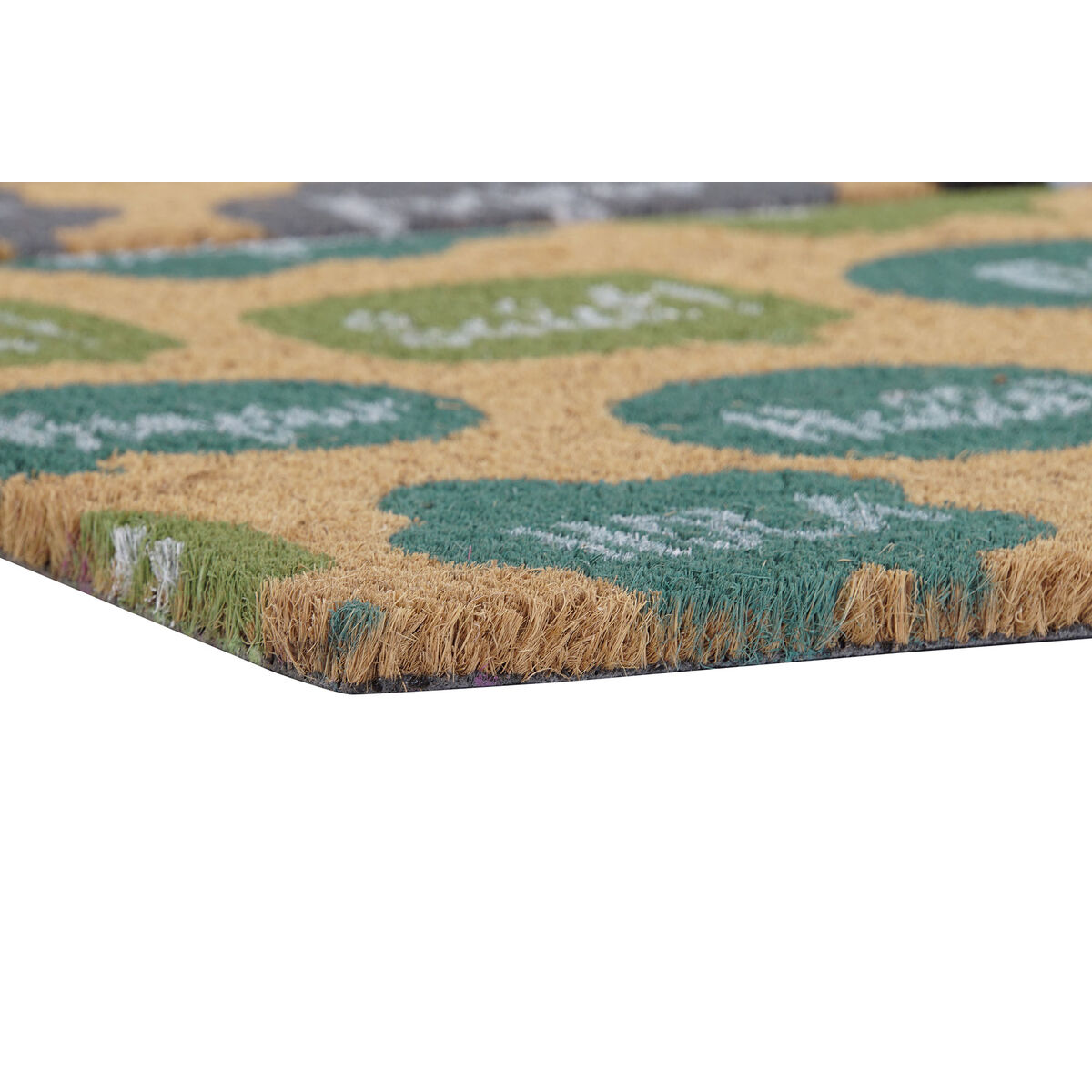 Felpudo DKD Home Decor Negro Gris Marrón Goma Menta 2 Unidades Fibra de coco (60 x 40 x 1,5 cm) 3 S3030285_2