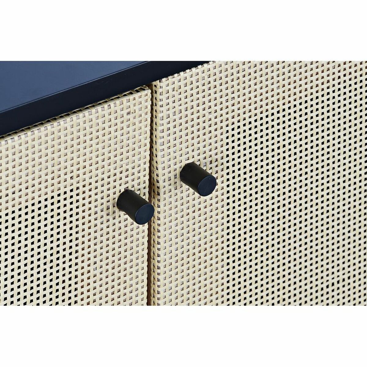 Mueble de TV DKD Home Decor Negro Abeto Ratán (160 x 65 x 38 cm) 2 S3033516_1