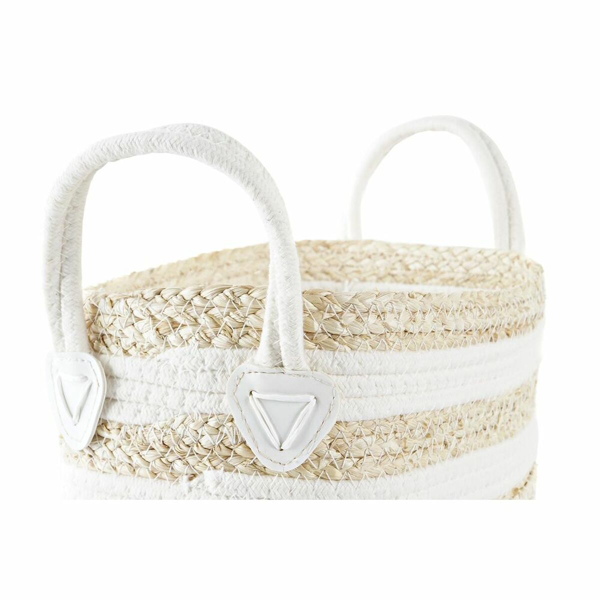 Cesta DKD Home Decor Blanco Beige Fibra natural 33 x 16 x 19 cm 3 S3028894_2