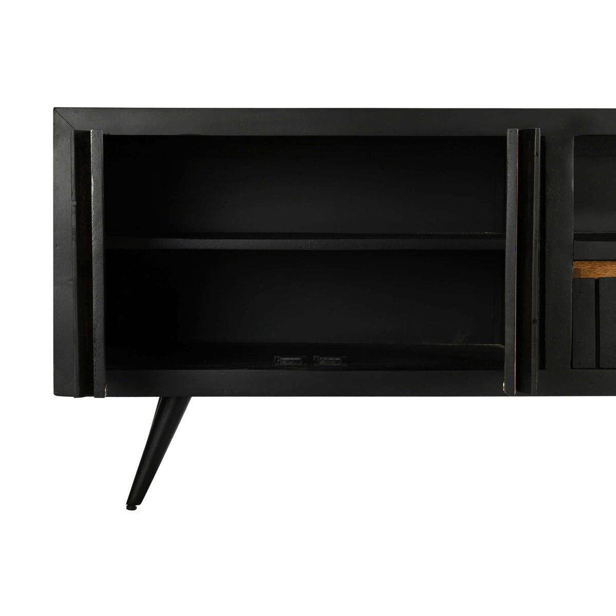 Mueble de TV DKD Home Decor Negro Ratán Madera de mango (145,5 x 40,5 x 60 cm) 5 S3033702_4