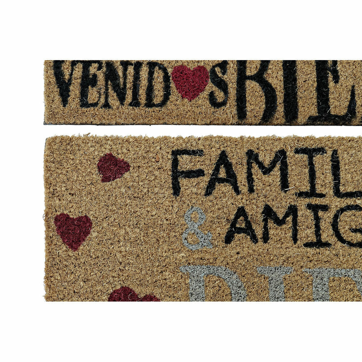 Felpudo DKD Home Decor Rojo Negro Marrón Goma 2 Unidades Urbana Fibra de coco (60 x 40 x 1,5 cm) 2 S3030290_1