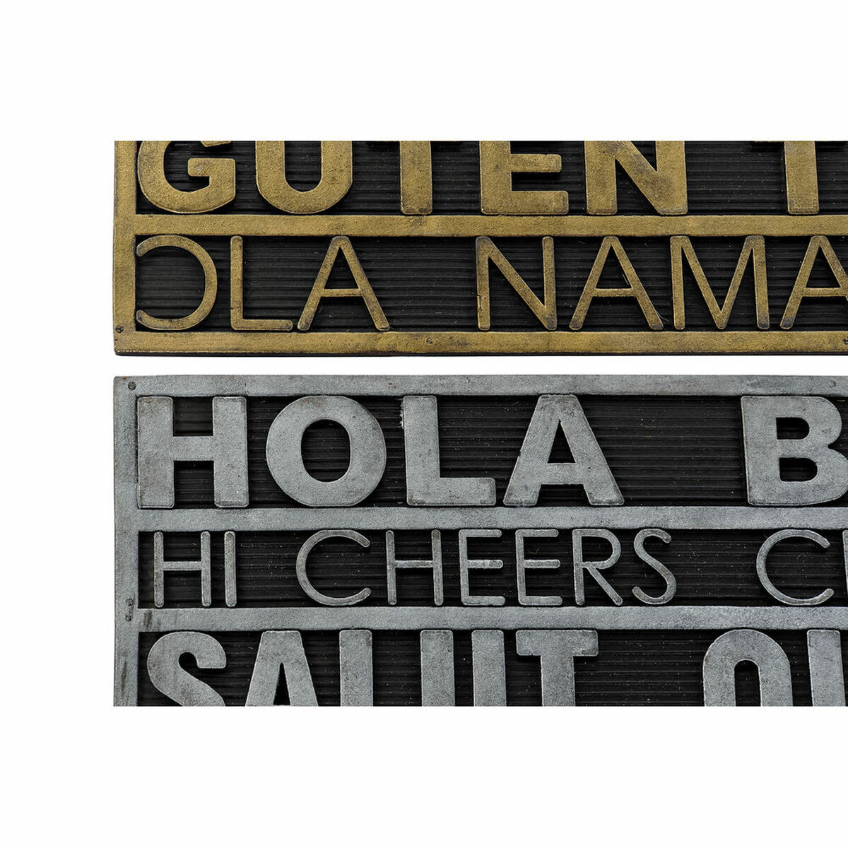 Felpudo DKD Home Decor Plateado Dorado Goma 2 Unidades Urbana (75 x 45 x 0,5 cm) 2 S3030306_1