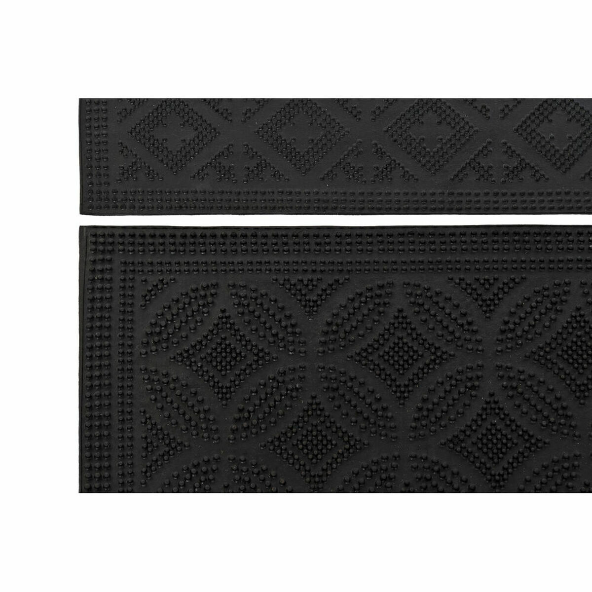 Felpudo DKD Home Decor Negro Goma 2 Unidades (60 x 40 x 0,3 cm) 2 S3030308_1