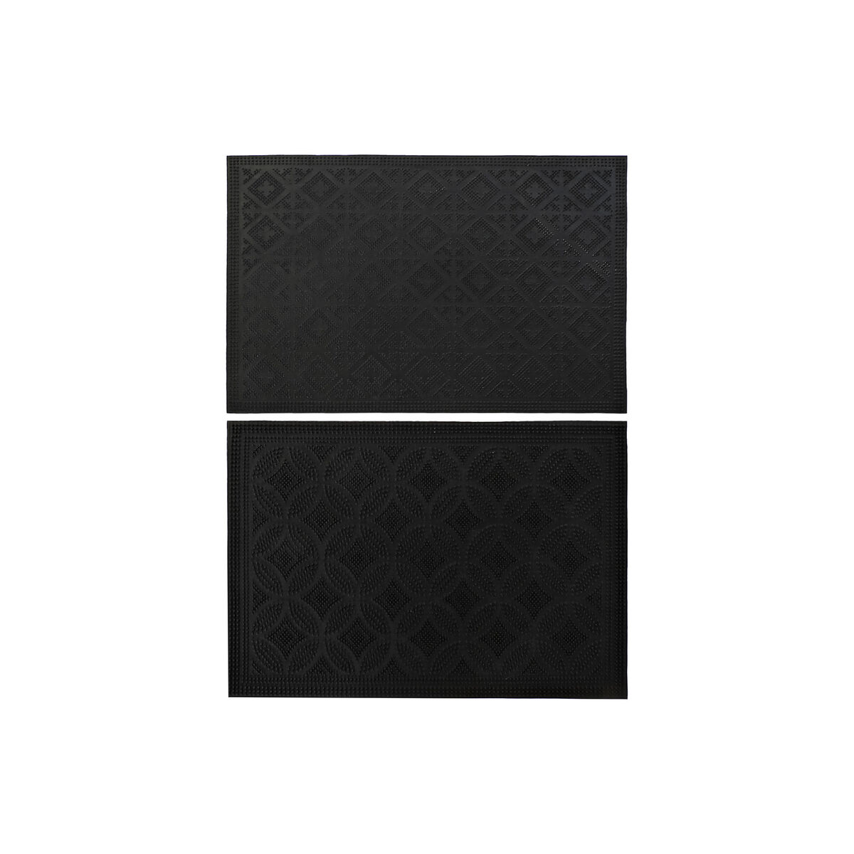 Felpudo DKD Home Decor Negro Goma 2 Unidades (60 x 40 x 0,3 cm) 1 S3030308_0