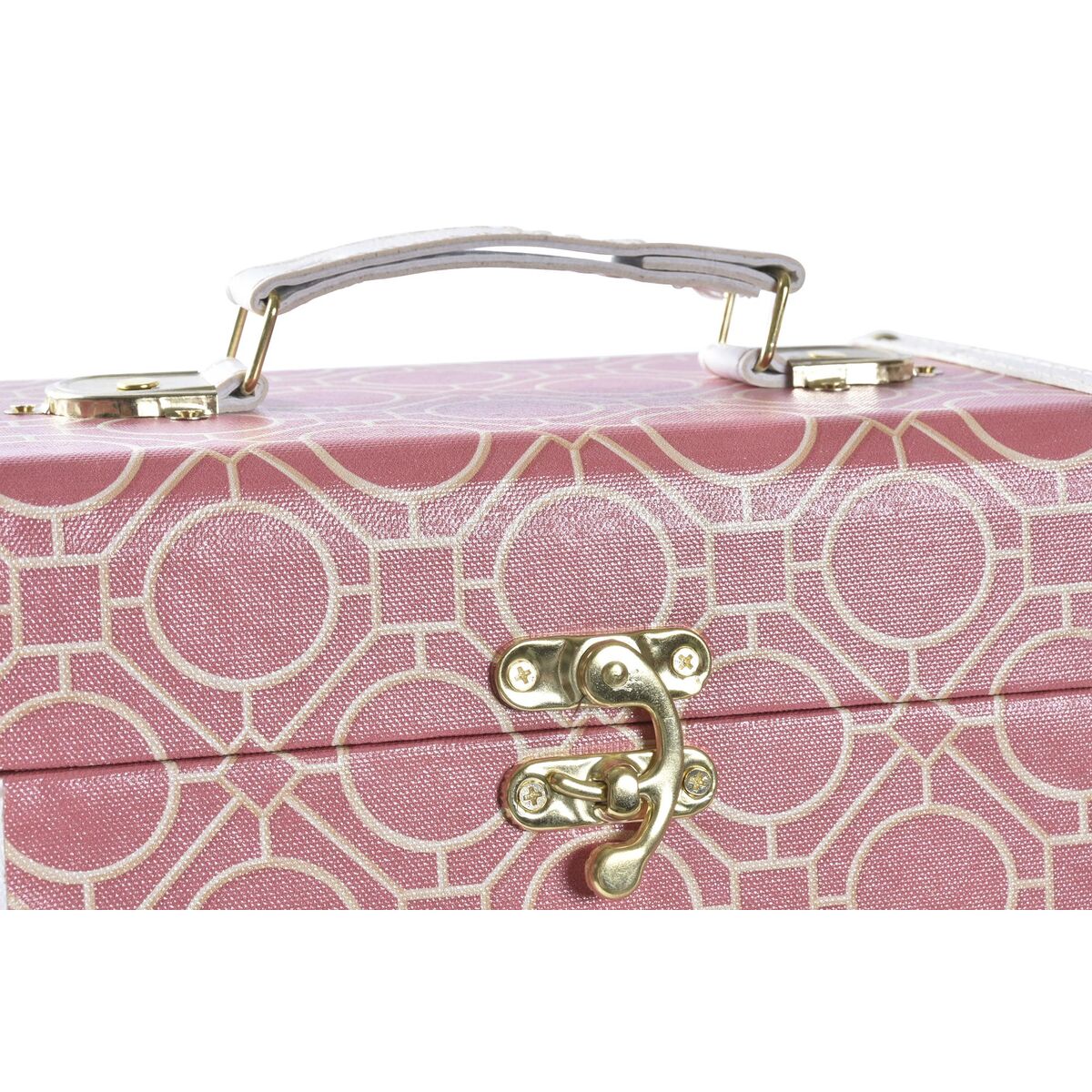 Juego de Cajas Decorativas DKD Home Decor Lienzo Madera Naranja Blanco 24 x 18 x 19 cm (2 Unidades) 3 S3032127_2